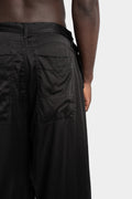 Julius_7 | SS25 - Draped overlap front silk pants, Black