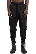 Low crotch tech pants, Black