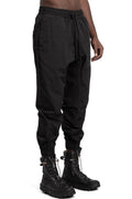 Low crotch tech pants, Black