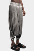 Julius_7 | SS25 - Draped silk harem pants, Ash Grey