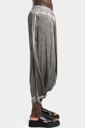 Julius_7 | SS25 - Draped silk harem pants, Ash Grey