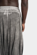 Julius_7 | SS25 - Draped silk harem pants, Ash Grey