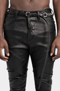 JULIUS_7 | SS25 Anima - Metal chain leather belt, Black / Silver
