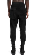 Thom Krom | SS26 - Cotton linen contrast drawstring pants Black MTS523