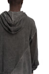 La Haine Inside Us | SS26 - Asymmetric hooded contrast sweater, Grey M1271