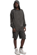 La Haine Inside Us | SS26 - Asymmetric hooded contrast sweater, Grey M1271