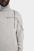 First Aid To the Injured | AW24 - High neck wool blend knit sweater, Oyster