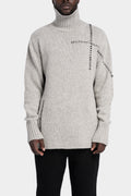 First Aid To the Injured | AW24 - High neck wool blend knit sweater, Oyster