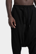 First Aid To The Injured | AW24 - Waffle cotton drop crotch sweatpants, Black