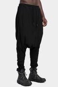 First Aid To The Injured | AW24 - Waffle cotton drop crotch sweatpants, Black