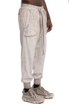 Thom Krom | SS26 - Cotton linen contrast drawstring pants,  Cold dye stone MST523