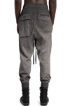 Thom Krom | SS26 - Cotton linen contrast drawstring pants, Cold dye grey MST523