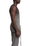 Thom Krom | SS26 - Ribbed cotton tank top, Cold dye grey MTS947