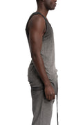 Thom Krom | SS26 - Ribbed cotton tank top, Cold dye grey MTS947
