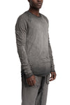 Thom Krom | SS26 - Contrast long sleeve tee, Cold dye grey MTS941