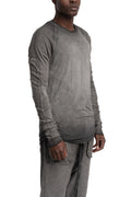 Thom Krom | SS26 - Contrast long sleeve tee, Cold dye grey MTS941