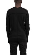 Thom Krom | SS26 - Crinkled double layer long sleeve tee, Black MTS922