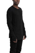 Thom Krom | SS26 - Linen long sleeve tee, Black MTS932