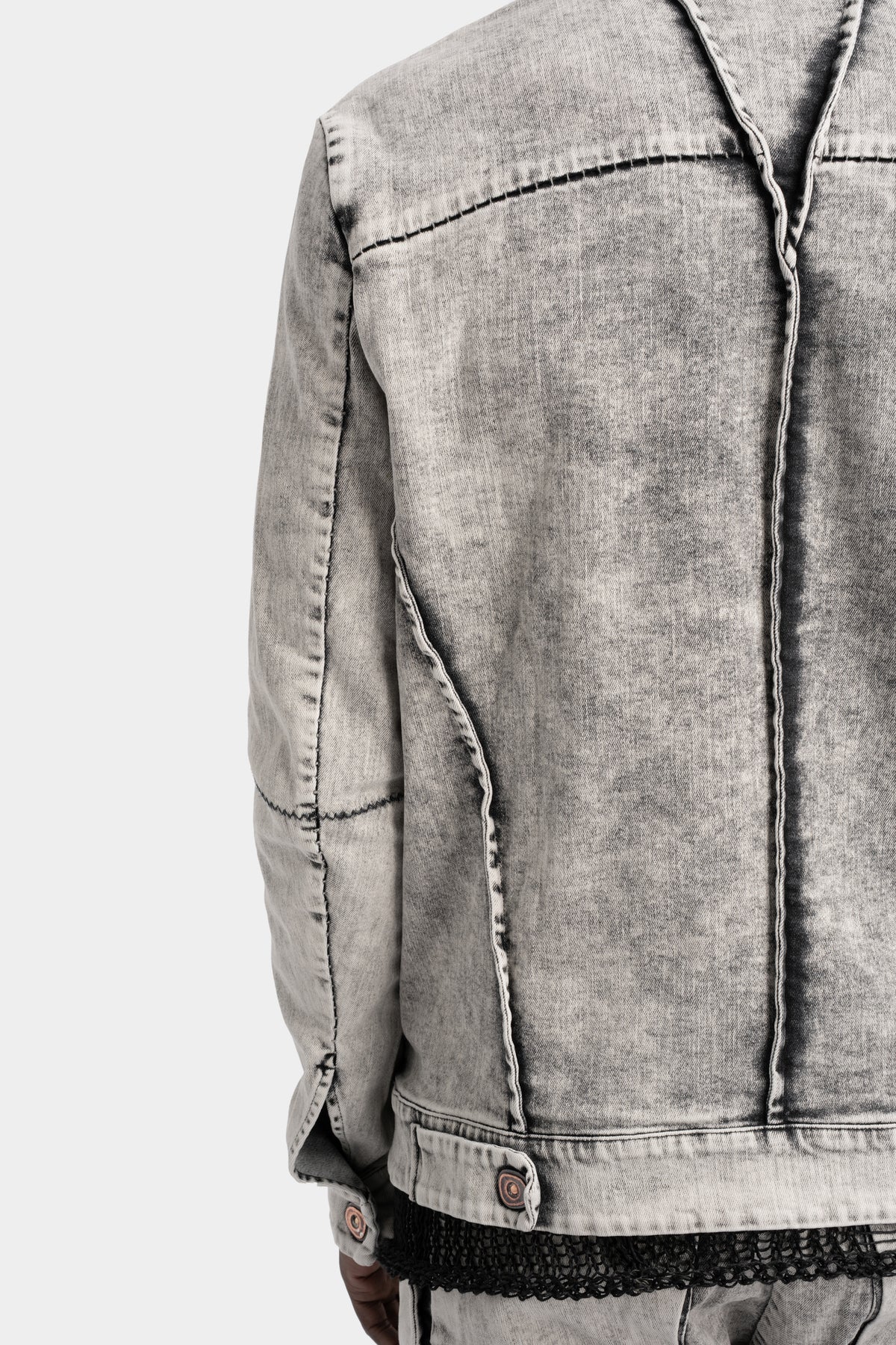 Masnada | SS25 - External seams denim jacket, Dirt white