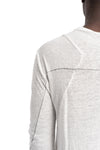 Linen long sleeve tee, White
