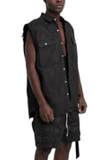 Sleeveless Tommy Overshirt, Deep Black Denim DBK