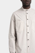 Deconstructed korean collar poplin shirt, Light Grey