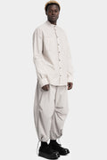 Deconstructed korean collar poplin shirt, Light Grey