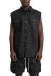 Sleeveless Tommy Overshirt, Deep Black Denim DBK