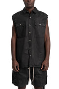 Sleeveless Tommy Overshirt, Deep Black Denim DBK