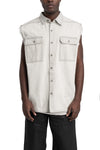Sleeveless Tommy Overshirt, Milk Wash Denim DMW