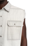 Sleeveless Tommy Overshirt, Milk Wash Denim DMW
