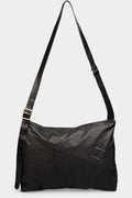 Asymmetrical leather shoulder bag