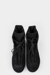 Blackmerle | SS25 - A02 Distressed suede wing boots, Black