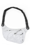 Crossbody leather bag, Grey reflective