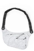 Crossbody leather bag, Grey reflective