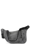 Crossbody leather bag, Grey reflective