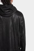 GALL | AW24 - Asymmetrical zip vegan leather hooded bomber jacket