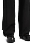SAN263-1 | SS26 - Layered Hem Linen Trousers, SS26-0404-BK