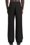 SAN263-1 | SS26 - Layered Hem Linen Trousers, SS26-0404-BK