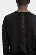 Embroidered spine lightweight sweater
