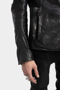 Incarnation | Standing collar double pocket leather jacket