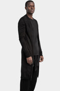 Lightweight long cotton cardigan, Spray black