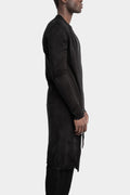 Lightweight long cotton cardigan, Spray black