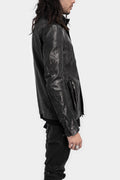 Incarnation | Standing collar double pocket leather jacket