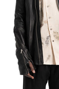 SAN263-1 | SS26 - Lamb leather fencing jacket, SS26-0101-BK