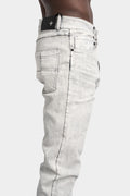 Regular cut jeans, White leather
