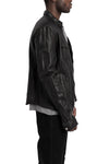 SAN263-1 | SS26 - Lamb leather zipped overshirt jacket, SS25-0101-BK