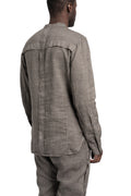 Masnada | SS26 - Woven Ramie Pleated Shirt, Grey M3675
