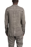 Masnada | SS26 - Woven Ramie Pleated Shirt, Grey M3675