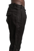 Masnada | SS26 - Woven Ramie Trousers, Black M3674